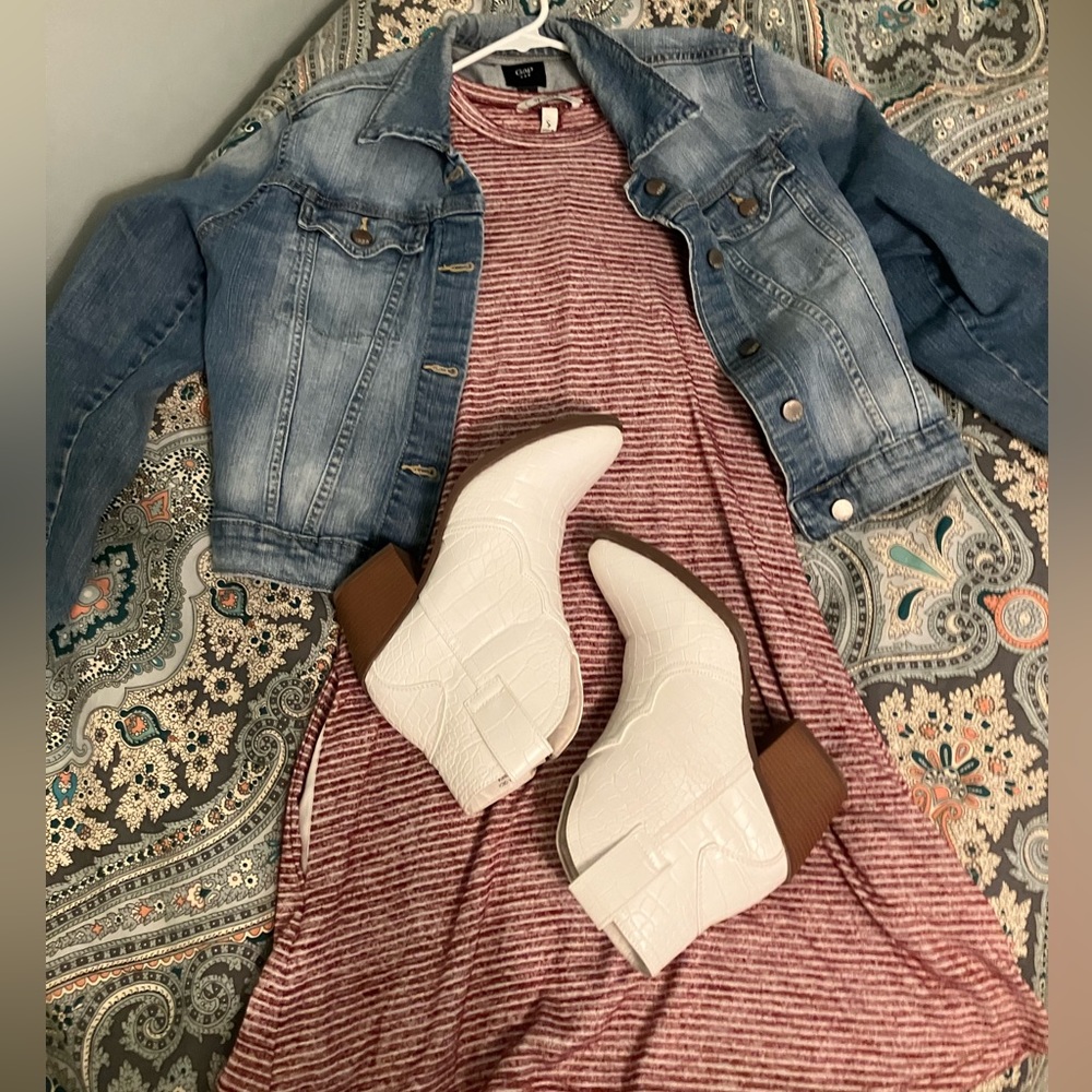 Small red and white striped dress